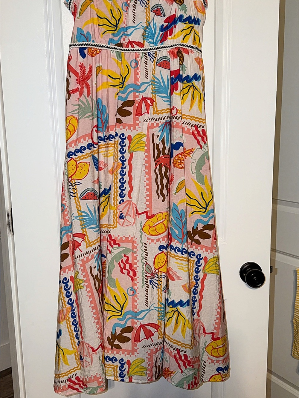 Womens Multicolor Tropical Print Maxi Dress